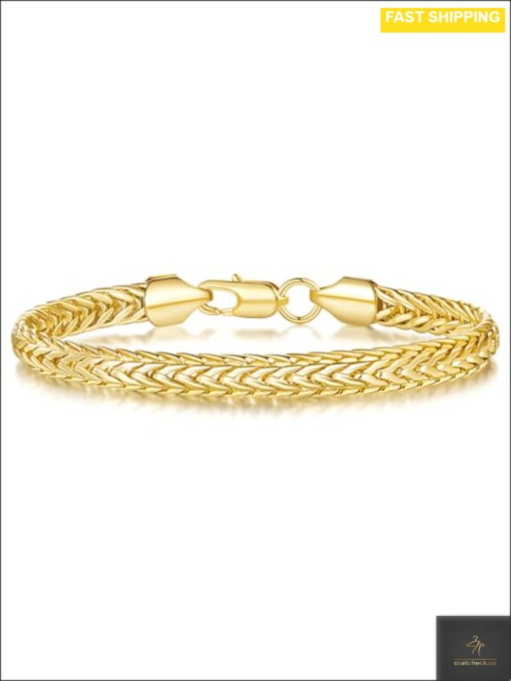14K Gold Plated Foxtail Chain Bracelet for Women Men Lobster Clasp